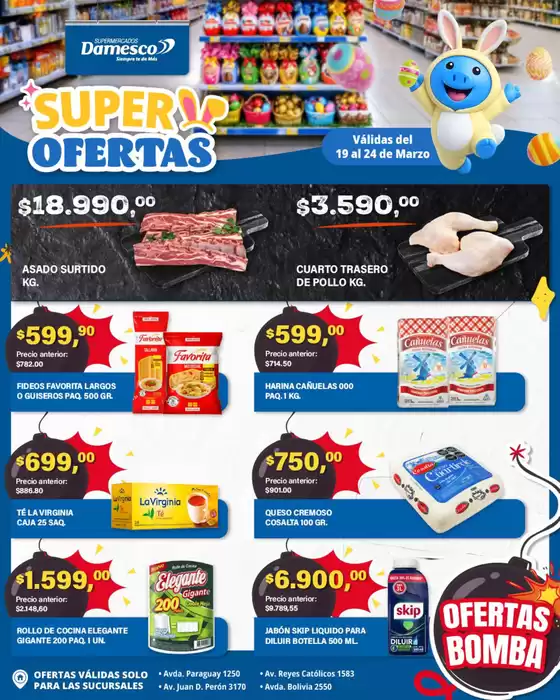 Catálogo Supermercados Damesco en Tunuyán | Ofertas minoristas 19 al 24 3 | 2026-03-19T00:00:00.000Z - 2026-03-24T00:00:00.000Z