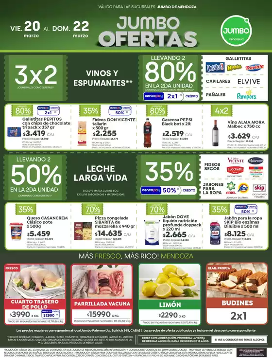 Catálogo Jumbo en Tunuyán | Ofertas | Mendoza | 2026-03-20T00:00:00.000Z - 2026-03-22T00:00:00.000Z