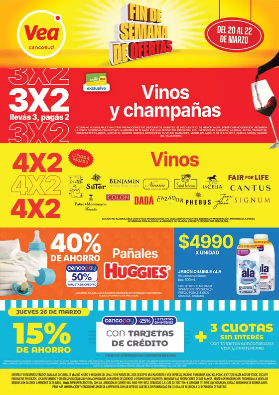 Catálogo Supermercados Vea | Ofertas fin de semana Patagonia | 2026-03-20T00:00:00.000Z - 2026-03-26T00:00:00.000Z