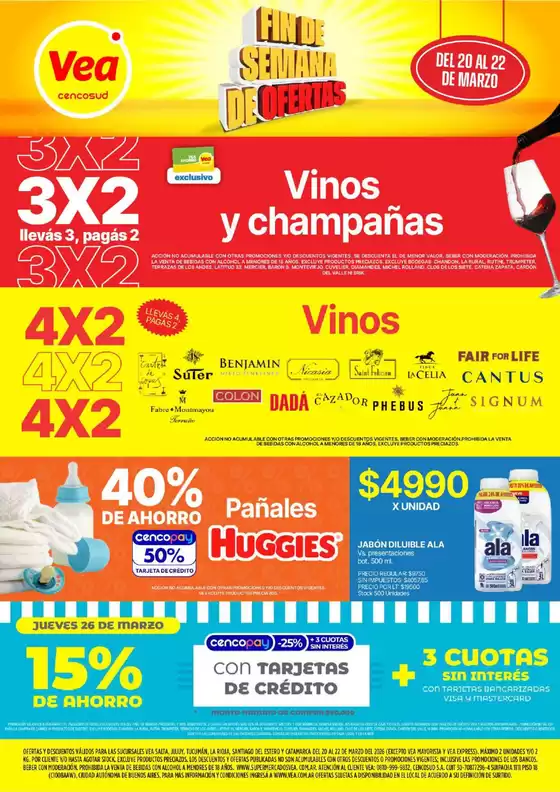 Catálogo Supermercados Vea | Oferta fin de semana | 2026-03-20T00:00:00.000Z - 2026-03-26T00:00:00.000Z