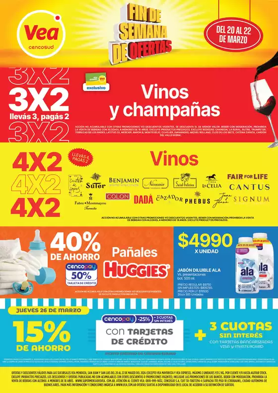 Catálogo Supermercados Vea | Ofertas fds Cuyo | 2026-03-20T00:00:00.000Z - 2026-03-26T00:00:00.000Z
