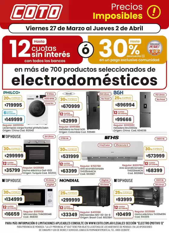Catálogo Coto en Caseros | Coto Afiche Electro Motivo | 2026-03-27T00:00:00.000Z - 2026-04-02T00:00:00.000Z