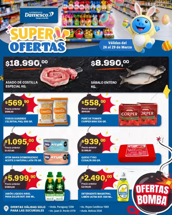 Catálogo Supermercados Damesco en San Miguel (Buenos Aires) | Ofertas minoristas 26 al 29 03 | 2026-03-26T00:00:00.000Z - 2026-03-29T00:00:00.000Z