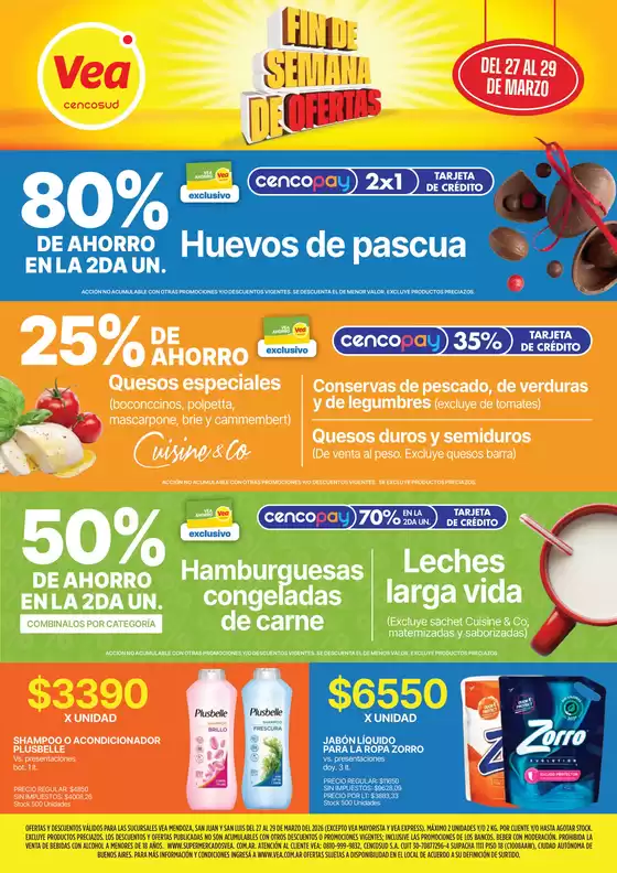 Catálogo Supermercados Vea en Ramos Mejía | Oferta fin de semana | 2026-03-27T00:00:00.000Z - 2026-03-29T00:00:00.000Z