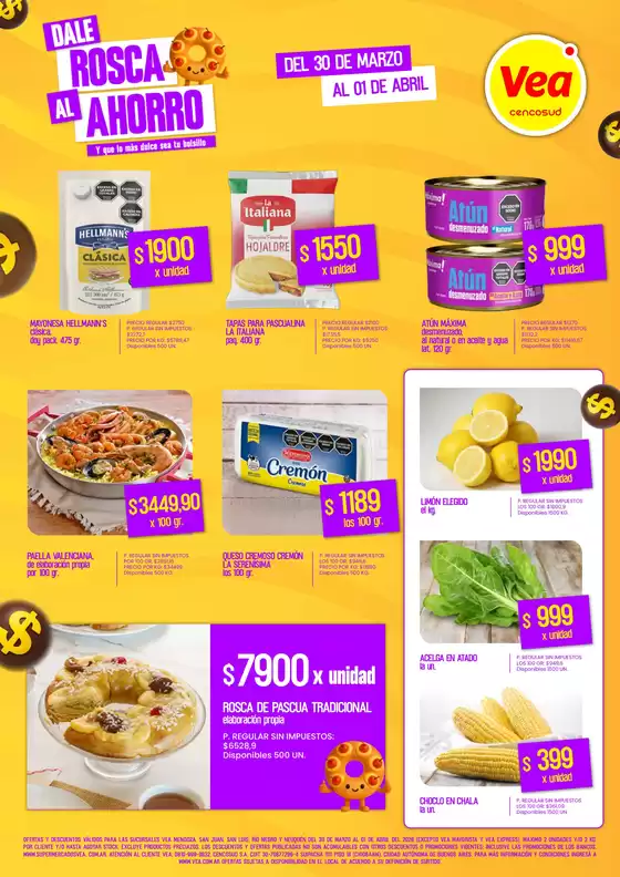 Catálogo Supermercados Vea | Intrasemana Pascuas Cuyo-Patagonia | 2026-03-30T00:00:00.000Z - 2026-04-01T00:00:00.000Z