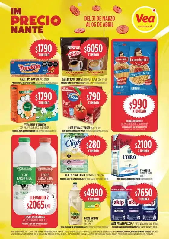 Catálogo Supermercados Vea | Oferta imPRECIOnante Cuyo | 2026-03-31T00:00:00.000Z - 2026-04-06T00:00:00.000Z