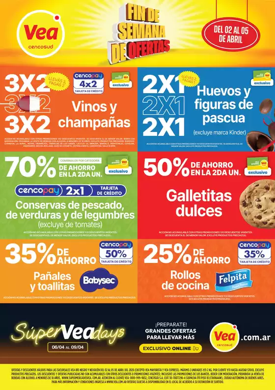 Catálogo Supermercados Vea | Ofertas fin de semana Patagonia | 2026-04-02T00:00:00.000Z - 2026-04-09T00:00:00.000Z