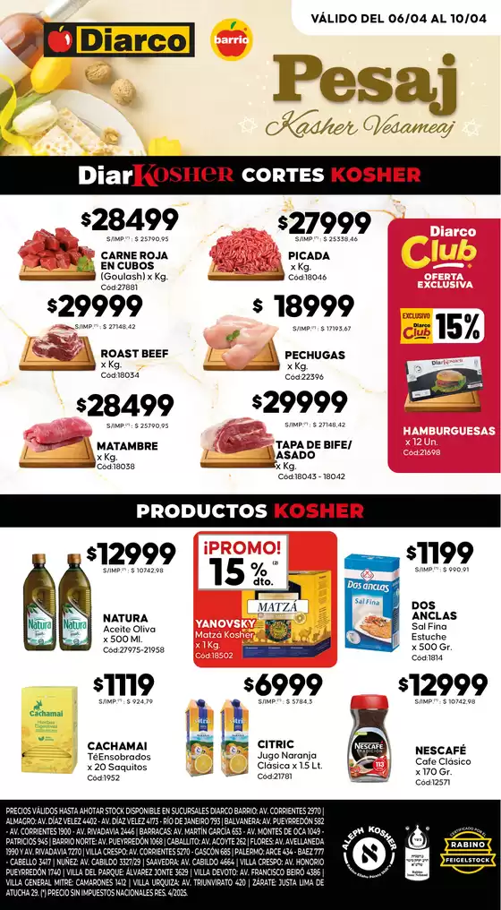 Catálogo Diarco | OFERTAS KOSHER | 2026-04-06T00:00:00.000Z - 2026-04-10T00:00:00.000Z