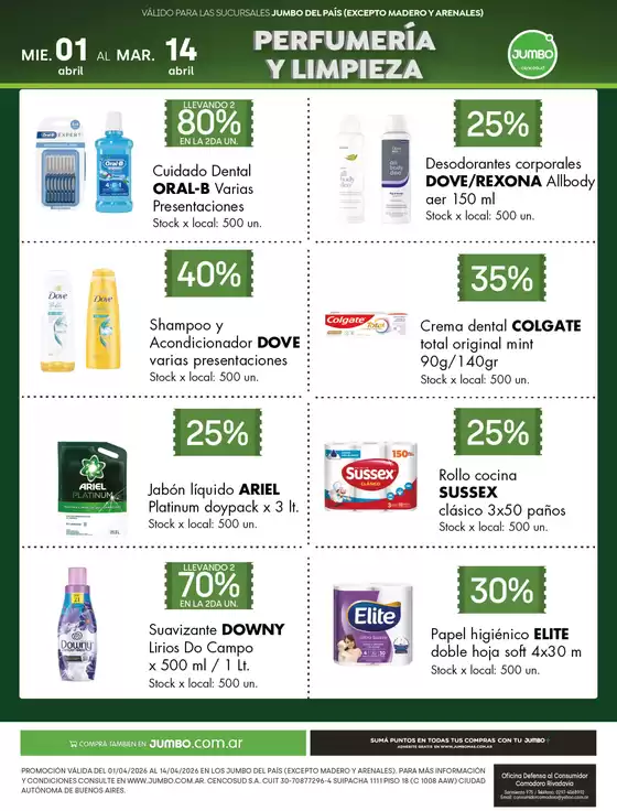 Catálogo Jumbo en Hurlingham | Especial Perfumería y Limpieza | 2026-04-01T00:00:00.000Z - 2026-04-14T00:00:00.000Z
