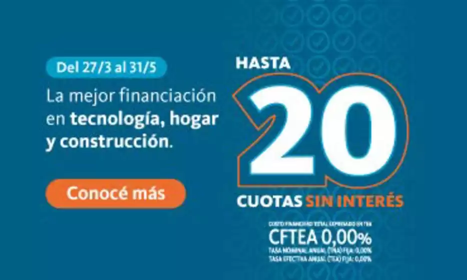 Catálogo Banco Nación en Chivilcoy | Hasta 20 cuotas sin interes | 2026-04-07T00:00:00.000Z - 2026-05-31T00:00:00.000Z