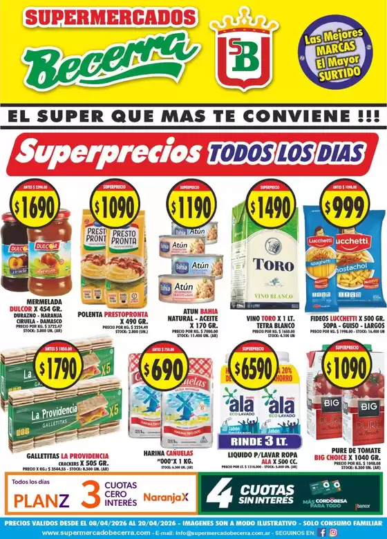 Catálogo Supermercados Becerra en Berazategui | Ofertas Supermercados Becerra | 2026-04-08T00:00:00.000Z - 2026-04-20T00:00:00.000Z