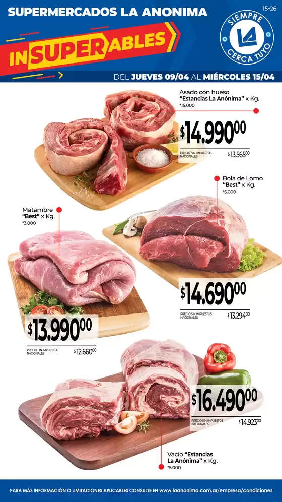 Catálogo La Anonima | Frescos | 2026-04-09T00:00:00.000Z - 2026-04-15T00:00:00.000Z