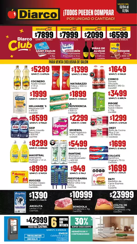 Catálogo Diarco en El Calafate | OFERTAS SUR | 2026-04-13T00:00:00.000Z - 2026-04-17T00:00:00.000Z