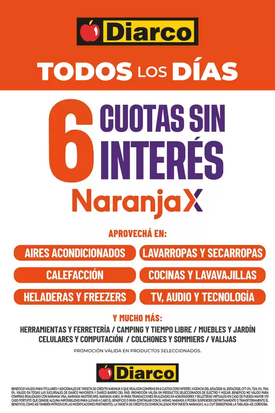Catálogo Diarco | 6 CUOTAS NARANJAX | 2026-04-14T00:00:00.000Z - 2026-04-30T00:00:00.000Z