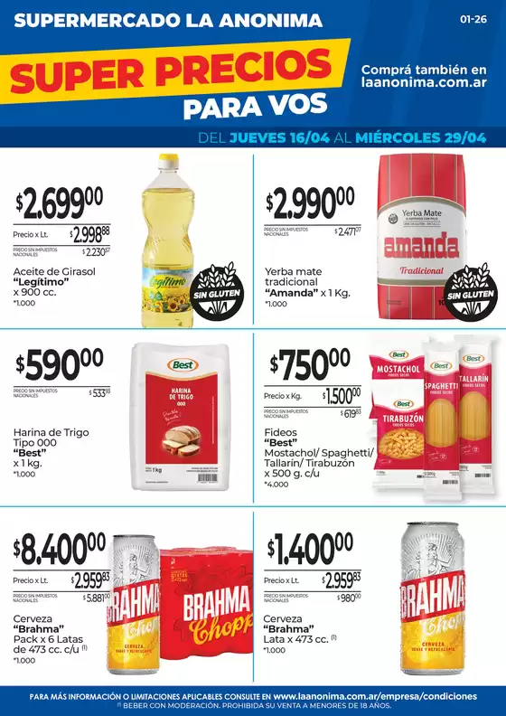 Catálogo La Anonima en Villa Leloir | Super Precios | 2026-04-16T00:00:00.000Z - 2026-04-29T00:00:00.000Z