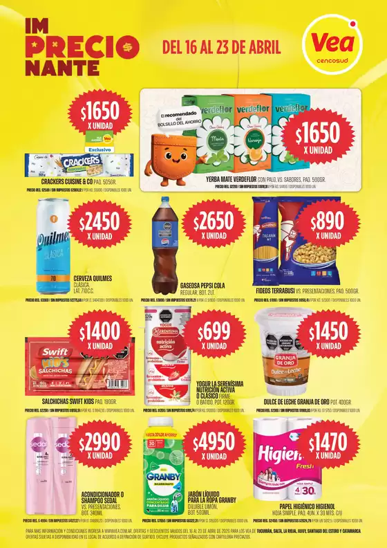 Catálogo Supermercados Vea | Oferta imPRECIOnante | 2026-04-16T00:00:00.000Z - 2026-04-23T00:00:00.000Z