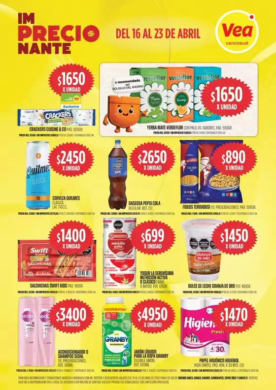 Catálogo Supermercados Vea | Oferta imPRECIOnante | BA Nea Chubut | 2026-04-16T00:00:00.000Z - 2026-04-23T00:00:00.000Z