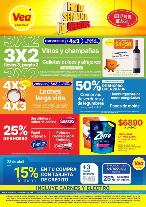 Catálogo Supermercados Vea | Oferta fin de semana | 2026-04-17T00:00:00.000Z - 2026-04-23T00:00:00.000Z