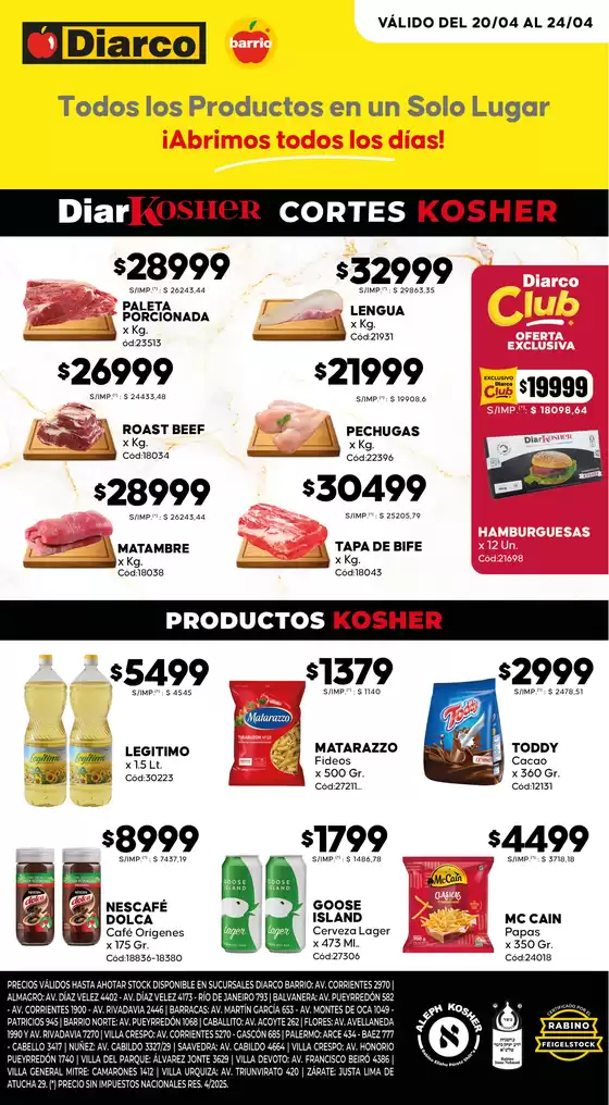 Catálogo Diarco | OFERTAS KOSHER | 2026-04-20T00:00:00.000Z - 2026-04-24T00:00:00.000Z