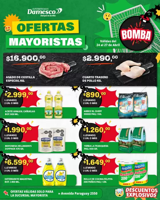 Catálogo Supermercados Damesco | Ofertas MAYORISTA 24 al 27 04 | 2026-04-24T00:00:00.000Z - 2026-04-27T00:00:00.000Z