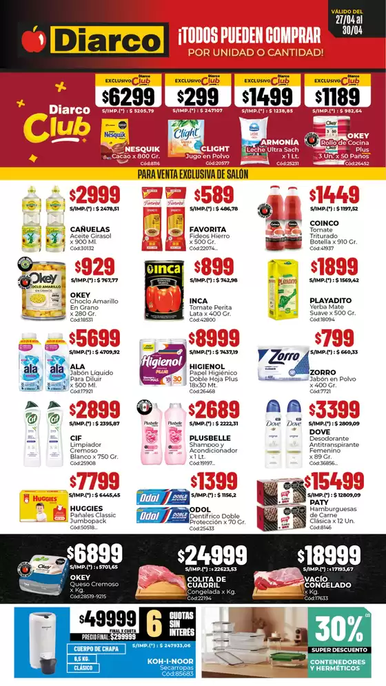 Catálogo Diarco | OFERTAS INTERIOR | 2026-04-27T00:00:00.000Z - 2026-04-30T00:00:00.000Z