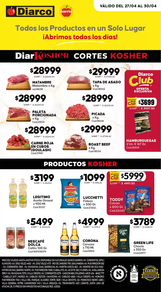 Catálogo Diarco | OFERTAS KOSHER | 2026-04-27T00:00:00.000Z - 2026-04-30T00:00:00.000Z