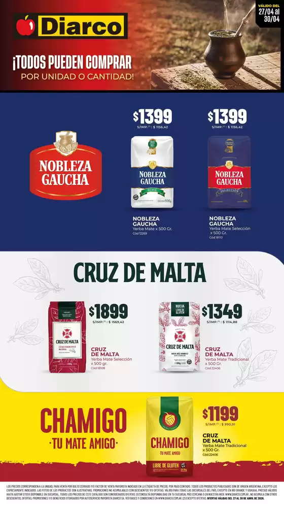 Catálogo Diarco | ESPECIAL YERBAS | 2026-04-27T00:00:00.000Z - 2026-04-30T00:00:00.000Z