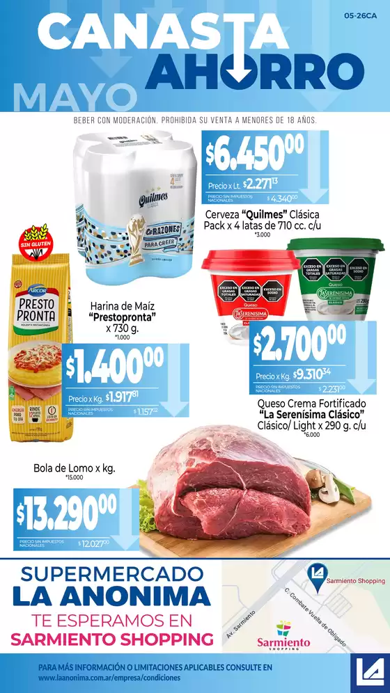 Catálogo La Anonima | Canasta Ahorro | 2026-05-01T00:00:00.000Z - 2026-05-31T00:00:00.000Z