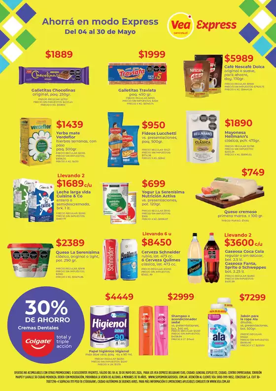 Catálogo Supermercados Vea en Villa Devoto | Ofertas Vea Express Mendoza | 2026-05-04T00:00:00.000Z - 2026-05-30T00:00:00.000Z