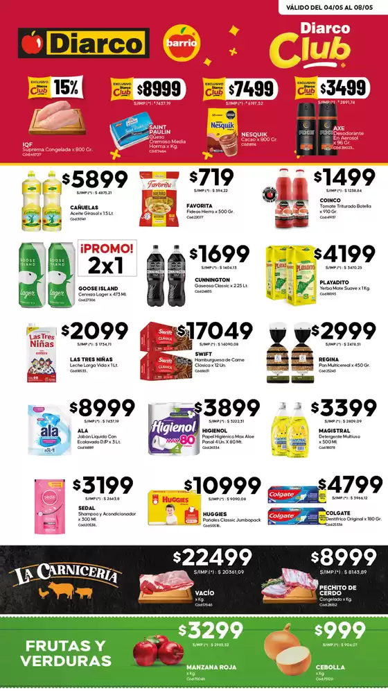 Catálogo Diarco en San Miguel (Buenos Aires) | OFERTAS DIARCO BARRIO | 2026-05-04T00:00:00.000Z - 2026-05-08T00:00:00.000Z
