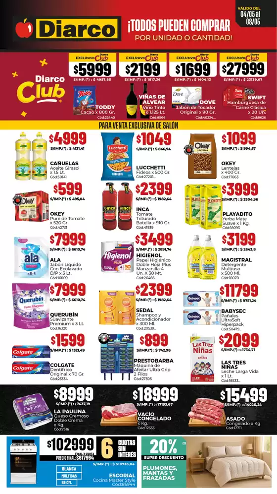 Catálogo Diarco en San Miguel (Buenos Aires) | OFERTAS SUR | 2026-05-04T00:00:00.000Z - 2026-05-08T00:00:00.000Z