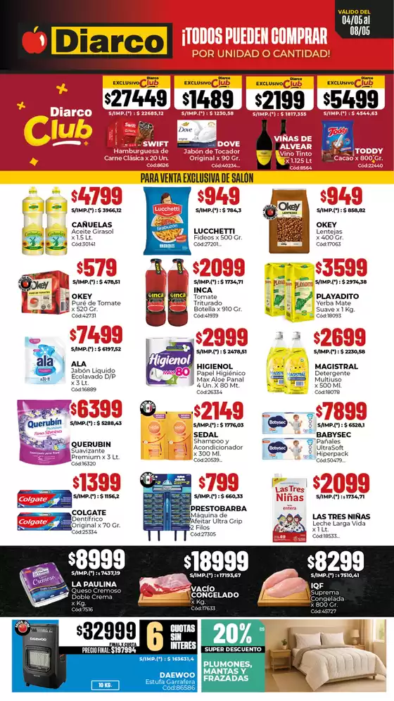 Catálogo Diarco en San Miguel (Buenos Aires) | OFERTAS INTERIOR | 2026-05-04T00:00:00.000Z - 2026-05-08T00:00:00.000Z