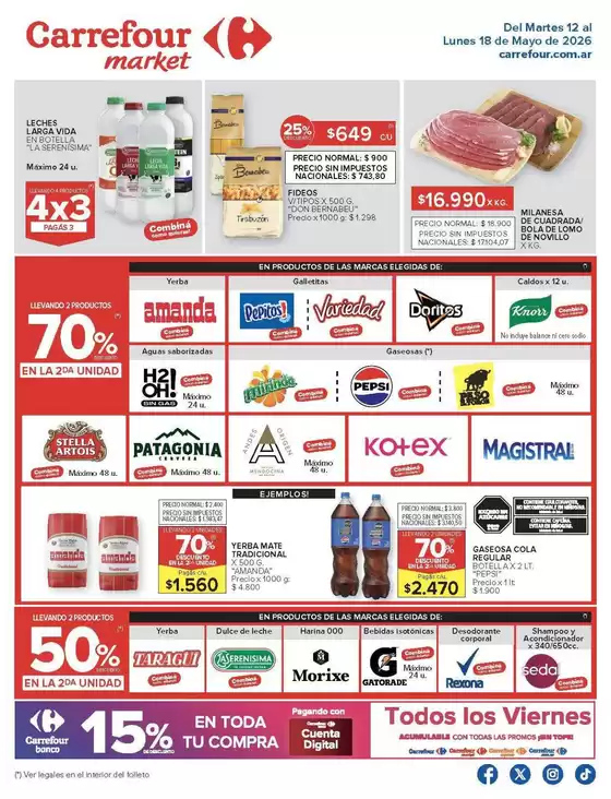 Catálogo Carrefour Market en Viedma | Carrefour Market 12 Mayo | 2026-05-12T00:00:00.000Z - 2026-05-19T00:00:00.000Z