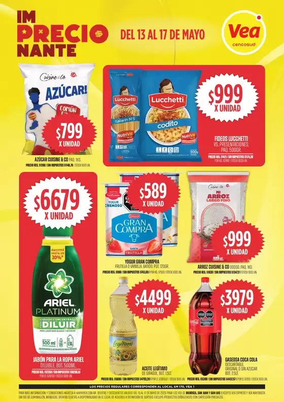 Catálogo Supermercados Vea | volante imPRECIOnante Cuyo | 2026-05-13T00:00:00.000Z - 2026-05-17T00:00:00.000Z