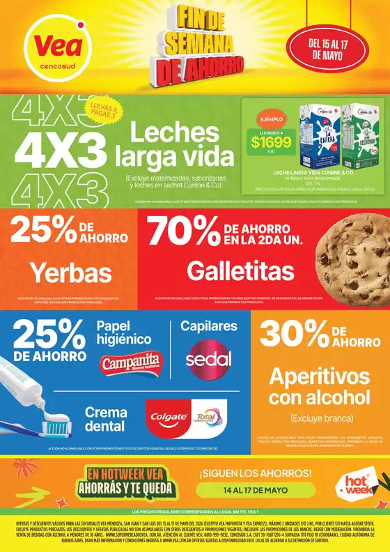 Catálogo Supermercados Vea | Ofertas fin de semana Cuyo . | 2026-05-15T00:00:00.000Z - 2026-05-17T00:00:00.000Z