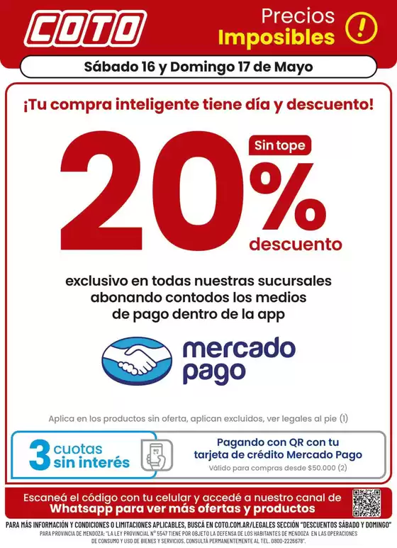 Catálogo Coto | Coto Afiche Descuento | 2026-05-16T00:00:00.000Z - 2026-05-17T00:00:00.000Z