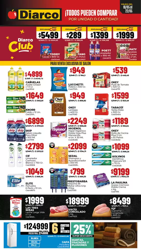Catálogo Diarco | OFERTAS INTERIOR | 2026-05-18T00:00:00.000Z - 2026-05-22T00:00:00.000Z