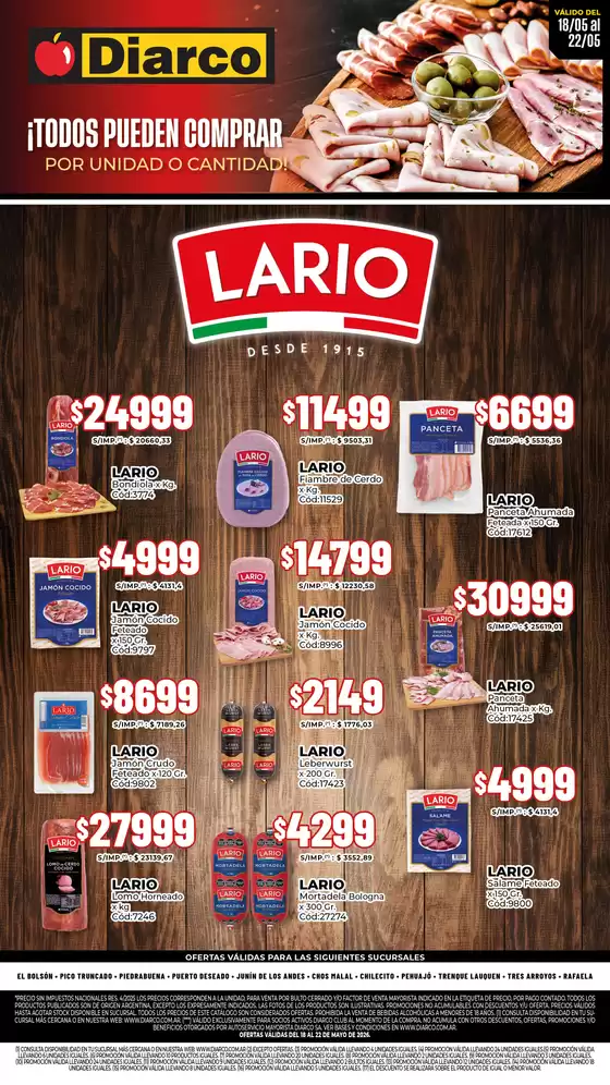 Catálogo Diarco | ESPECIAL LARIO | 2026-05-18T00:00:00.000Z - 2026-05-22T00:00:00.000Z