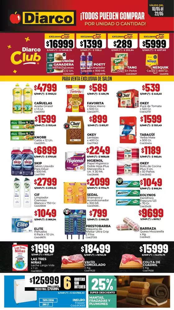 Catálogo Diarco | OFERTAS GBA | 2026-05-18T00:00:00.000Z - 2026-05-22T00:00:00.000Z