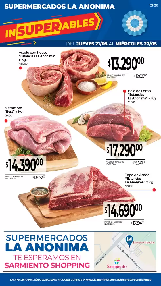 Catálogo La Anonima en Villa La Angostura | Frescos | 2026-05-21T00:00:00.000Z - 2026-05-27T00:00:00.000Z