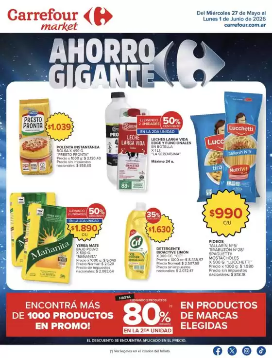 Catálogo Carrefour Market en Rodeo del Medio | Carrefour Market 27 Mayo | 2026-05-27T00:00:00.000Z - 2026-06-02T00:00:00.000Z
