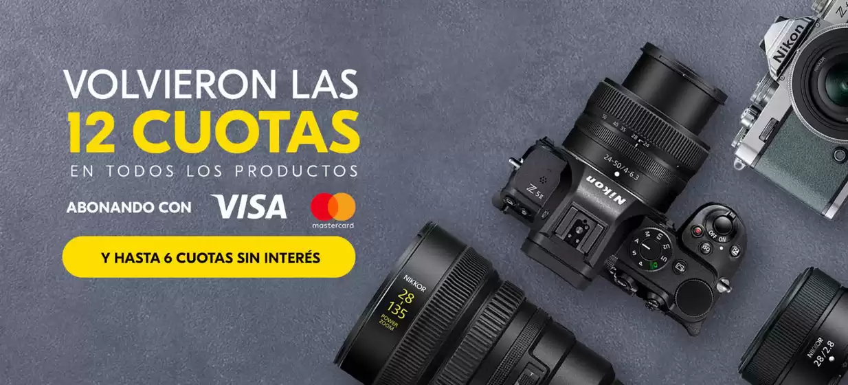 Catálogo Nikon | Promocion! 12 cuotas sin interes | 2026-05-29T00:00:00.000Z - 2026-06-10T00:00:00.000Z
