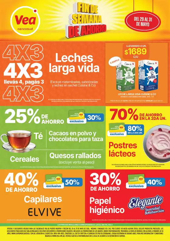 Catálogo Supermercados Vea | Ofertas fin de semana Chubut | 2026-05-29T00:00:00.000Z - 2026-05-31T00:00:00.000Z