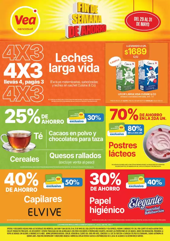Catálogo Supermercados Vea | Ofertas fin de semana Cuyo | 2026-05-29T00:00:00.000Z - 2026-05-31T00:00:00.000Z