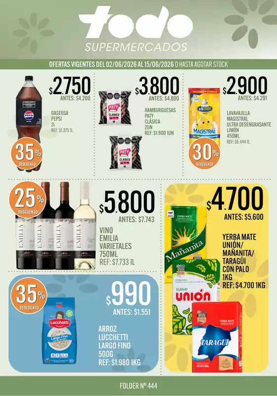 Catálogo Supermercados Todo en Córdoba | FOLDER TODO 444 B | 2026-06-02T00:00:00.000Z - 2026-06-15T00:00:00.000Z