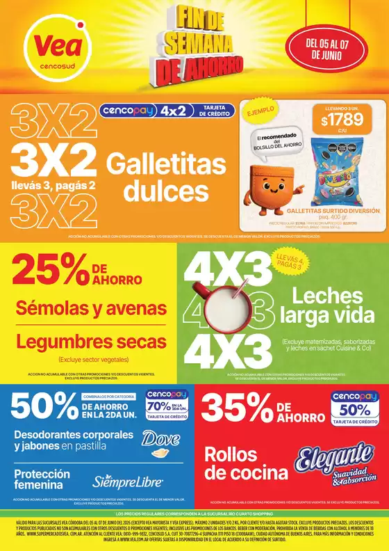 Catálogo Supermercados Vea en Parque San Martín (Buenos Aires) | Fin de semana de ahorro | Córdoba | 2026-06-05T00:00:00.000Z - 2026-06-07T00:00:00.000Z