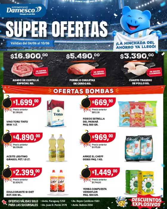 Catálogo Supermercados Damesco en Parque San Martín (Buenos Aires) | Ofertas minoristas 4 al 10 06 | 2026-06-04T00:00:00.000Z - 2026-06-10T00:00:00.000Z