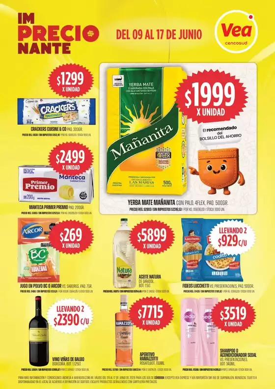 Catálogo Supermercados Vea | Volante imPRECIOnante Córdoba | 2026-06-09T00:00:00.000Z - 2026-06-17T00:00:00.000Z