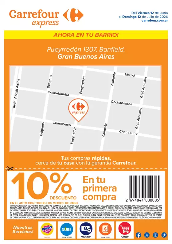 Catálogo Carrefour Express | Carrefour Express Pueyrredon 1307 Banfield | 2026-06-12T00:00:00.000Z - 2026-07-12T00:00:00.000Z