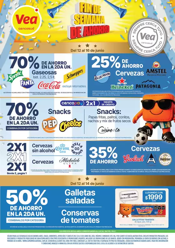 Catálogo Supermercados Vea | Fin de semana de ahorro | BsAs Nea | 2026-06-12T00:00:00.000Z - 2026-06-16T00:00:00.000Z